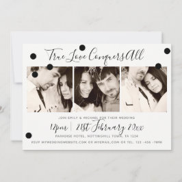 Invitación Blanco negro Minimalista monocromo - AGREGAR 3 FOT