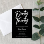 Invitación Blanco Negro Mínimo Sucio Treinta y Treinta Años<br><div class="desc">Esta es una invitación sucia de 30 años en blanco y negro. Diseño Minimalista mínimo. Invitación de B-Day. Hombre chica hombre mujer hombre sencillo limpio</div>