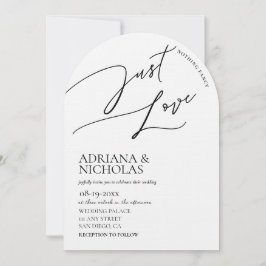 Invitación Blanco negro moderno Nada Fancy Ama Al Boda
