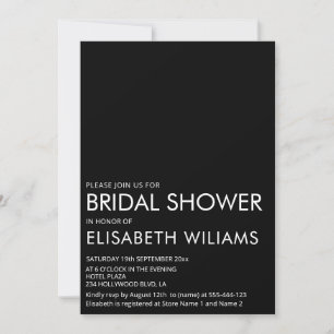 Invitación Blanco negro simple minimalista elegante