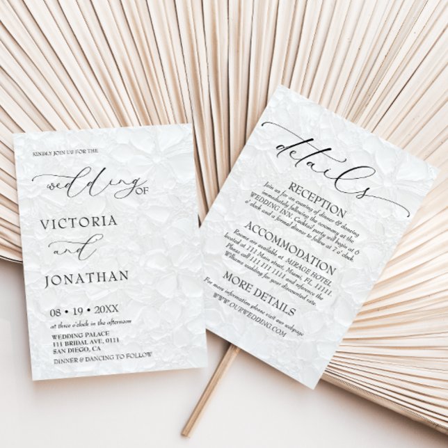 Invitación Blanco Negro Todo En Uno Elegante (Subido por el creador)