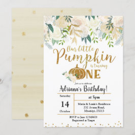 Invitación Blanco, Nuestra Pequeña Calabaza Se Está Volviendo
