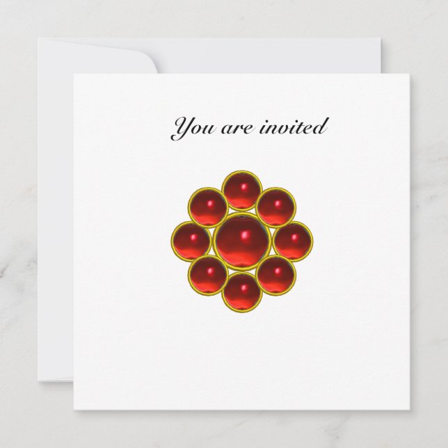 Invitación Blanco rojo MON ruby (Anverso)