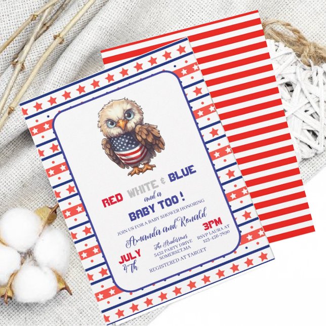 Invitación Blanco Rojo Patriótico y Azul 4 de julio BBInvitac (Subido por el creador)