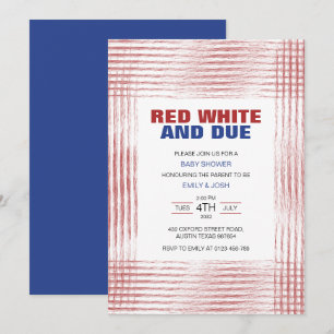 Invitación Blanco rojo y arte a la vista