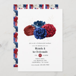 Invitación Blanco Rojo y Azul 4 de julio Bridesmaids Luncheon