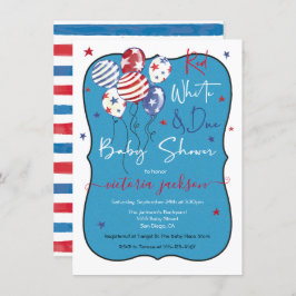 Invitación Blanco rojo y Baby Shower debido