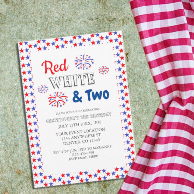 Invitación Blanco Rojo y Dos Años (Subido por el creador)