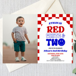 Invitación Blanco Rojo y dos Fiestas del 2 de julio