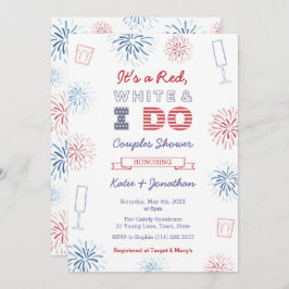 Invitación Blanco Rojo y yo Do Parejas Wedding Ducha Fiesta