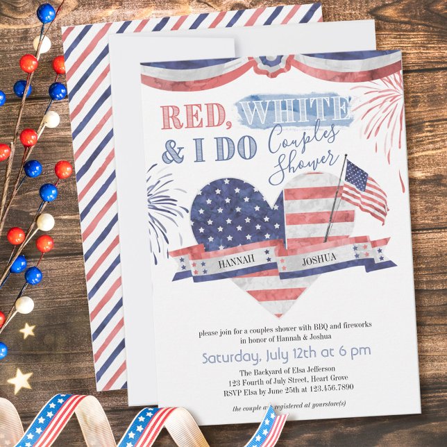Invitación Blanco rojo y yo hacemos ducha de pareja de época (Subido por el creador)