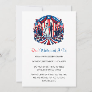 Invitación Blanco Rojo y yo hacemos patriótico el 4 de julio 