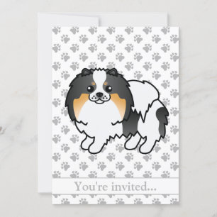 Invitación Blanco Tricolor Pomeraniano Partido del Cumpleaños