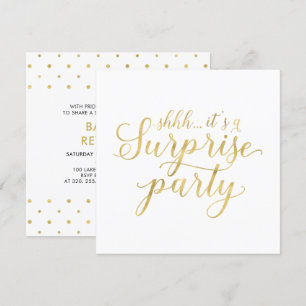 Invitación Blanco y dorado Fiesta de jubilación moderna sor