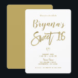 Invitación Blanco y dorado moderno minimal chic dulces 16<br><div class="desc">Personalizar para cualquier evento</div>