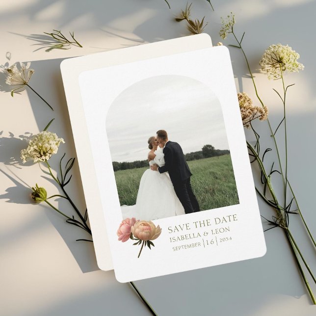 Invitación Blanco y marfil | Rosa verde oliva moderno (Subido por el creador)