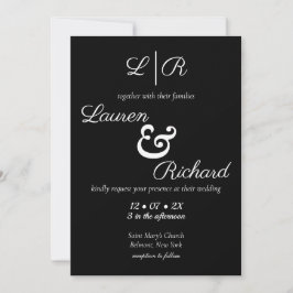 Invitación Blanco y negro