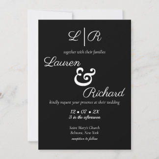 Invitación Blanco y negro