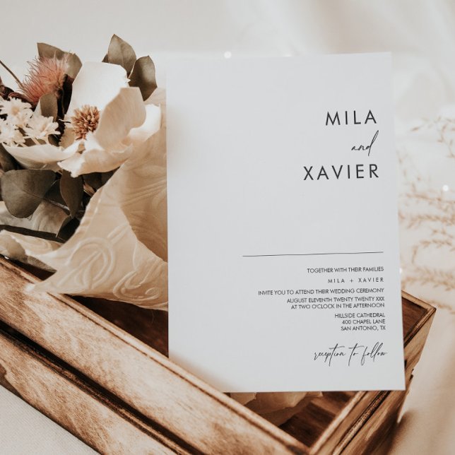 Invitación Blanco y negro | Boda mínimo moderno (Subido por el creador)