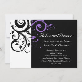 Invitación Blanco y negro con acento de nalga morado