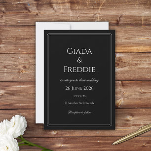 Invitación Blanco y negro con clase