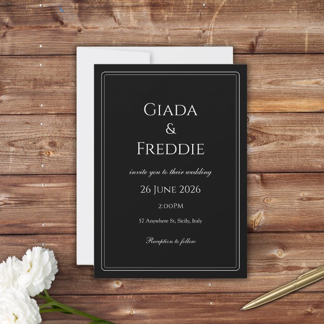 Invitación Blanco y negro con clase (Subido por el creador)