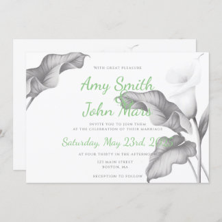 Invitación Blanco y negro de Calla Lilly