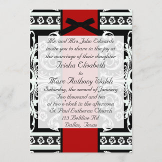Invitación blanco y negro de la boda