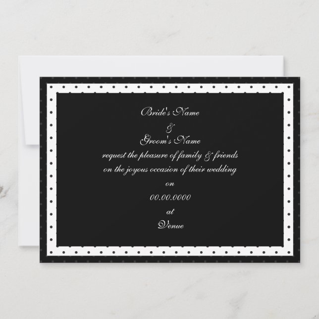 Invitación blanco y negro de la boda del lunar (Anverso)