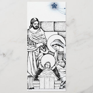 Invitación blanco y negro de la natividad