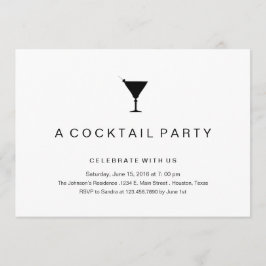 Invitación blanco y negro del cóctel
