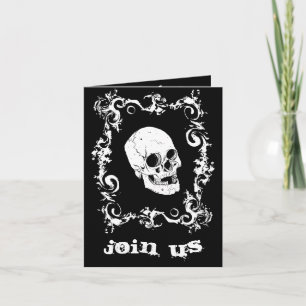 Invitación blanco y negro del fiesta de Halloween