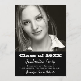 Invitación blanco y negro elegante de la