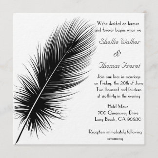 Invitación blanco y negro elegante de la boda de