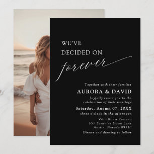 Invitación Blanco y negro en el que hemos decidido por siempr