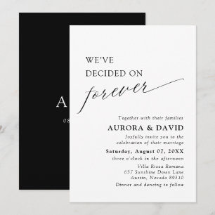 Invitación Blanco y negro en el que hemos decidido por siempr