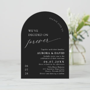 Invitación Blanco y negro en el que hemos decidido por siempr