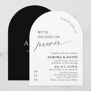 Invitación Blanco y negro en el que hemos decidido por siempr