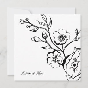 Invitación Blanco y negro exuberante de 311