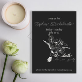 Invitación blanco y negro hasta la muerte soltera
