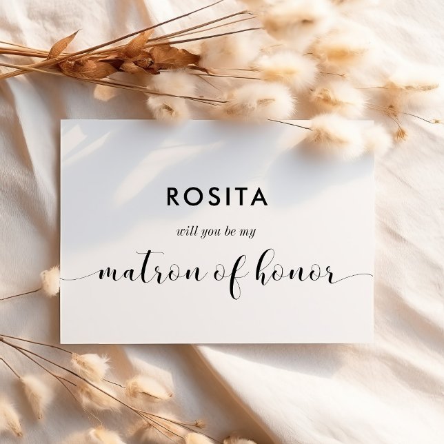 Invitación Blanco y negro serás mi carta de honor Matron (Subido por el creador)