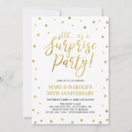 Invitación Blanco y Oro | Aniversario Sorpresa de 50 Bodas