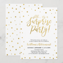 Invitación Blanco y oro | Fiesta de Jubilación de Sorpresas M