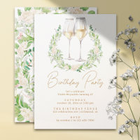 Blanco y oro | Vino floral Cualquier cumpleaños ad