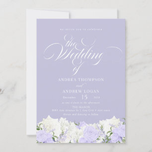 Invitación Blanco y perenne   Boda de flores románticas