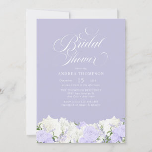 Invitación Blanco y perenne   Ducha romántica para novias