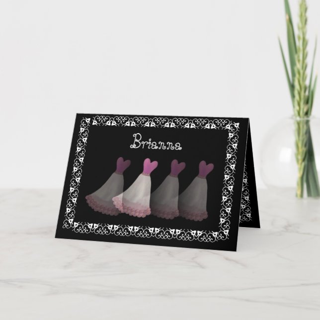 Invitación BLANCO Y ROSA - Sé mi dama de honor (Anverso)