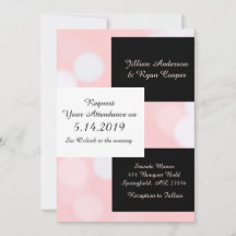 Blanda de Coral Rosa y Negro Elegante Boda