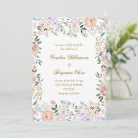 Blanda Pastel Watercolor Floral Boda Jardín