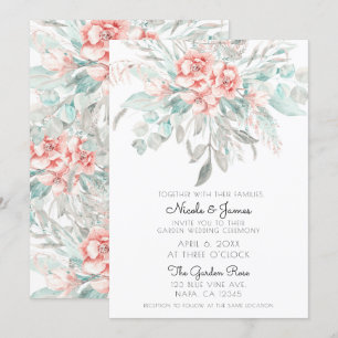 Invitación Blanda primavera verano Floral Verdor Elegante Bod
